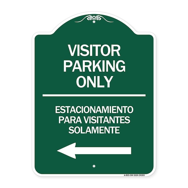 Signmission Bilingual Reserved Parking Visitor Parking Only Estacionamiento Para Visitantes, A-DES-GW-1824-24303 A-DES-GW-1824-24303 - main